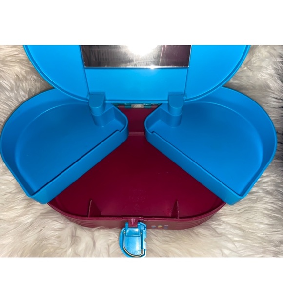 Vintage CABOODLES 80s/90s Teal & Pink Makeup Train Case with Mirror - Picture 5 of 6